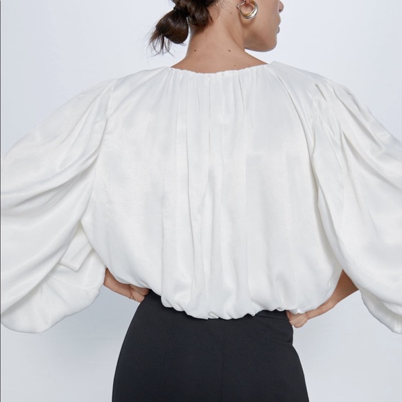 ZARA BALLOONED CROP TOP - Picture 8 of 10